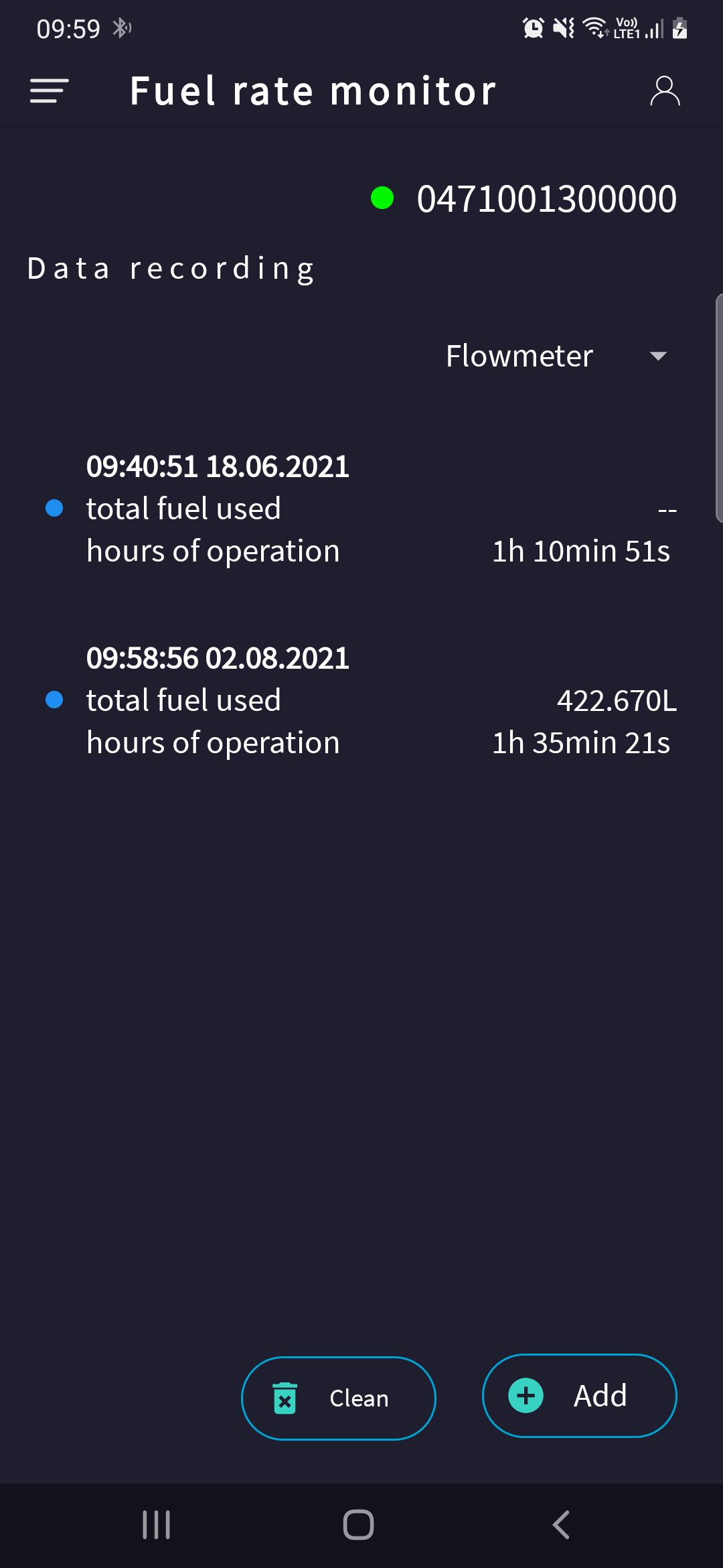 Fuel Rate Monitor — sensor settings